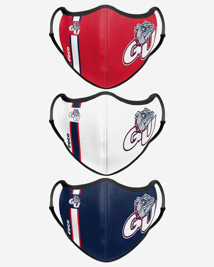 Gonzaga Bulldogs Sport 3 Pack Face Cover FOCO - FOCO.com