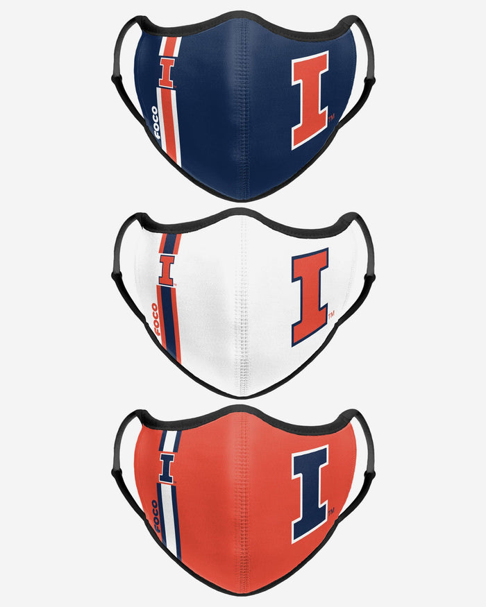 Illinois Fighting Illini Sport 3 Pack Face Cover FOCO - FOCO.com