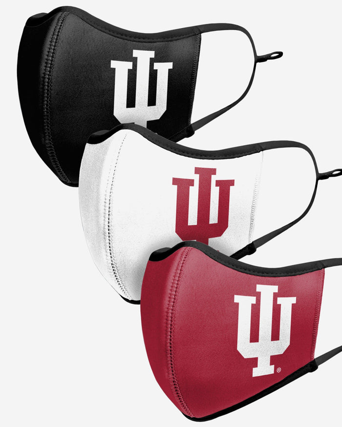 Indiana Hoosiers Sport 3 Pack Face Cover FOCO - FOCO.com