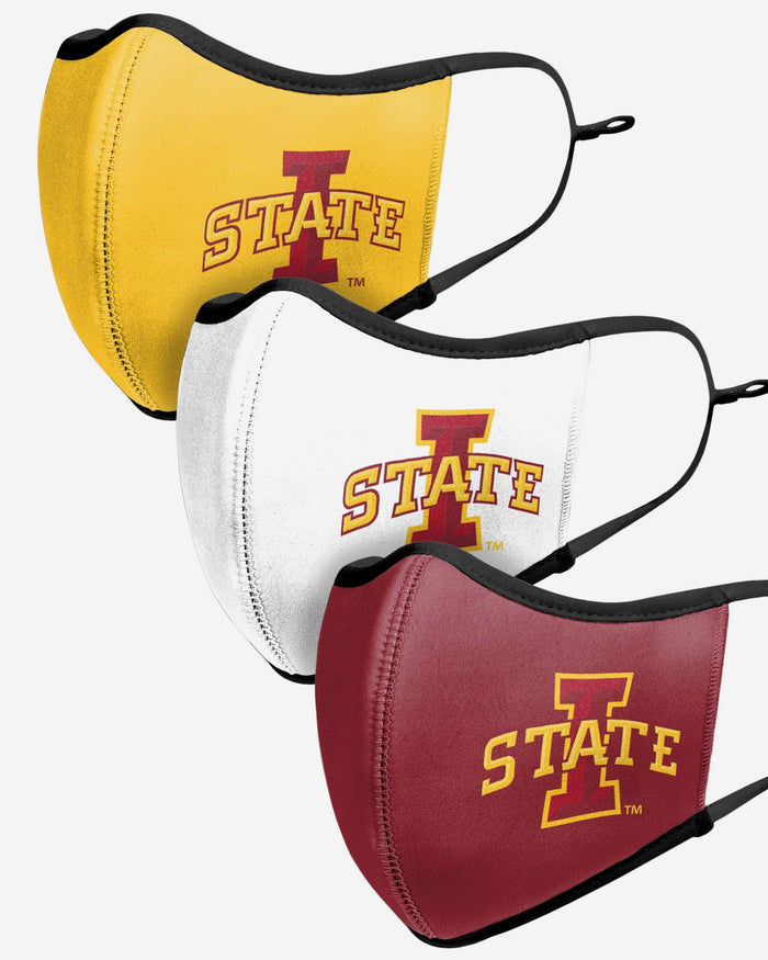 Iowa State Cyclones Sport 3 Pack Face Cover FOCO - FOCO.com