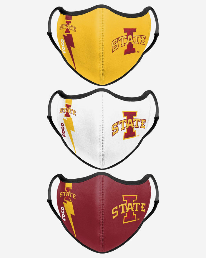 Iowa State Cyclones Sport 3 Pack Face Cover FOCO - FOCO.com