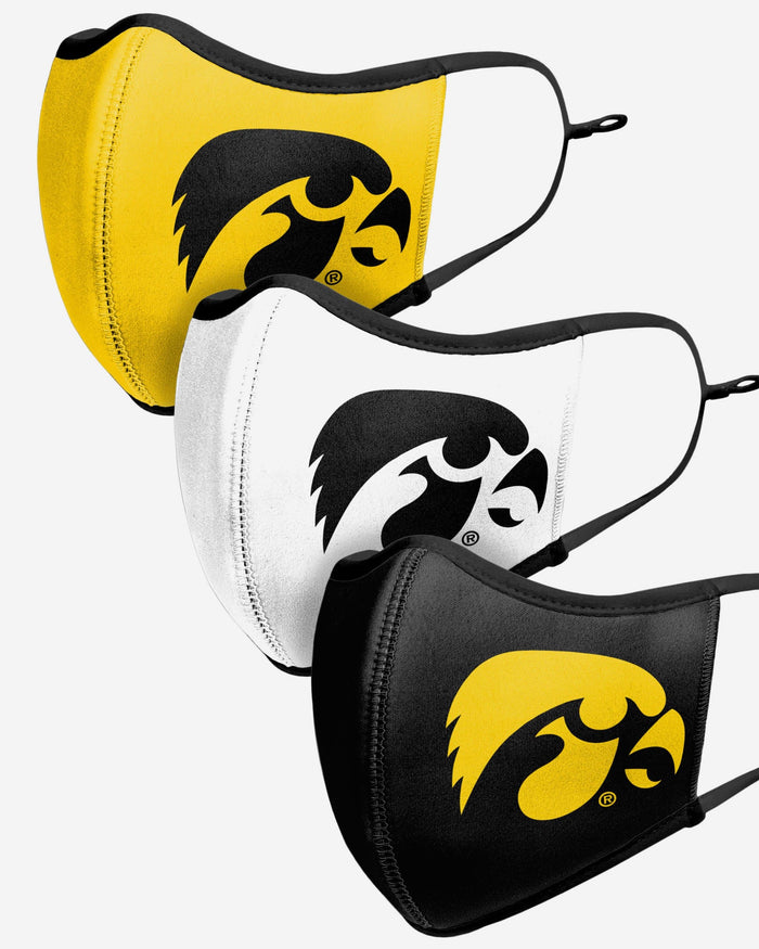 Iowa Hawkeyes Sport 3 Pack Face Cover FOCO - FOCO.com