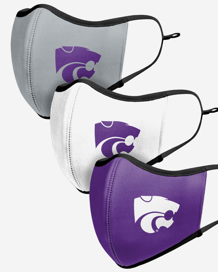 Kansas State Wildcats Original Sport 3 Pack Face Cover FOCO - FOCO.com