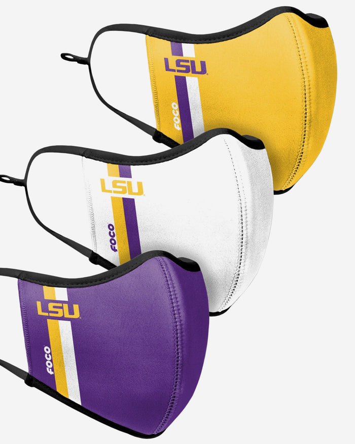 LSU Tigers Sport 3 Pack Face Cover FOCO - FOCO.com