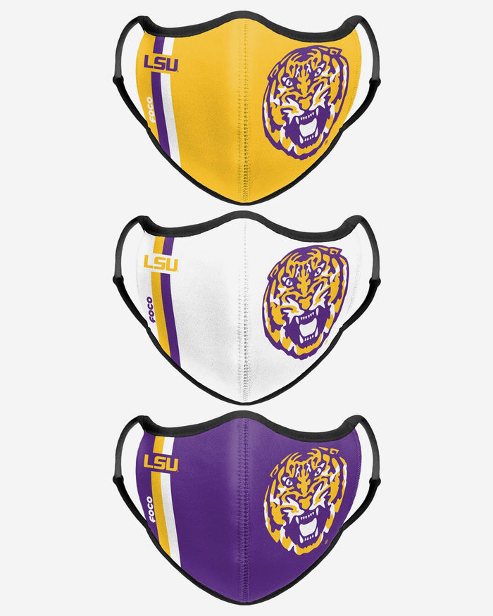 LSU Tigers Sport 3 Pack Face Cover FOCO - FOCO.com