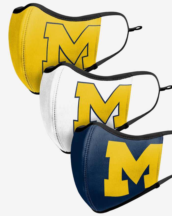 Michigan Wolverines Sport 3 Pack Face Cover FOCO - FOCO.com