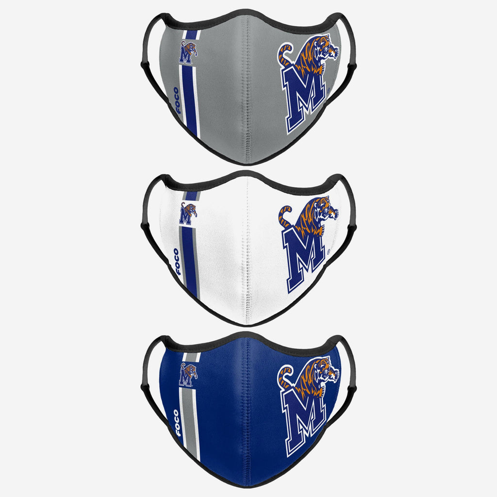 Memphis Tigers Sport 3 Pack Face Cover FOCO - FOCO.com