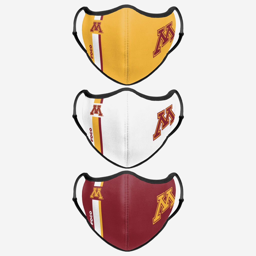 Minnesota Golden Gophers Sport 3 Pack Face Cover FOCO - FOCO.com