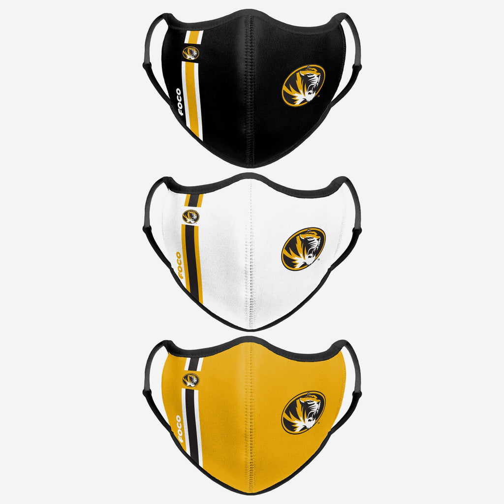 Missouri Tigers Sport 3 Pack Face Cover FOCO - FOCO.com