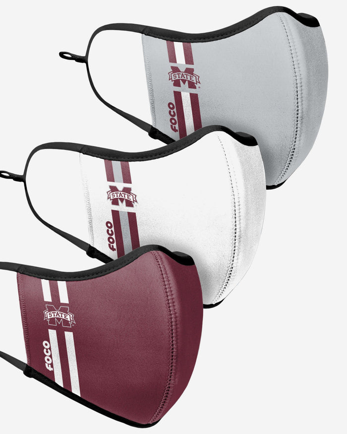 Mississippi State Bulldogs Sport 3 Pack Face Cover FOCO - FOCO.com