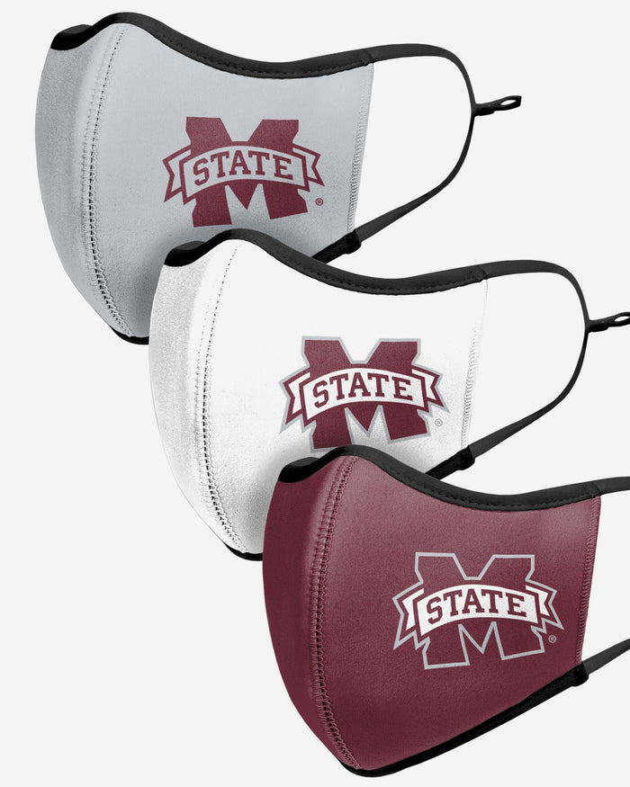 Mississippi State Bulldogs Sport 3 Pack Face Cover FOCO - FOCO.com