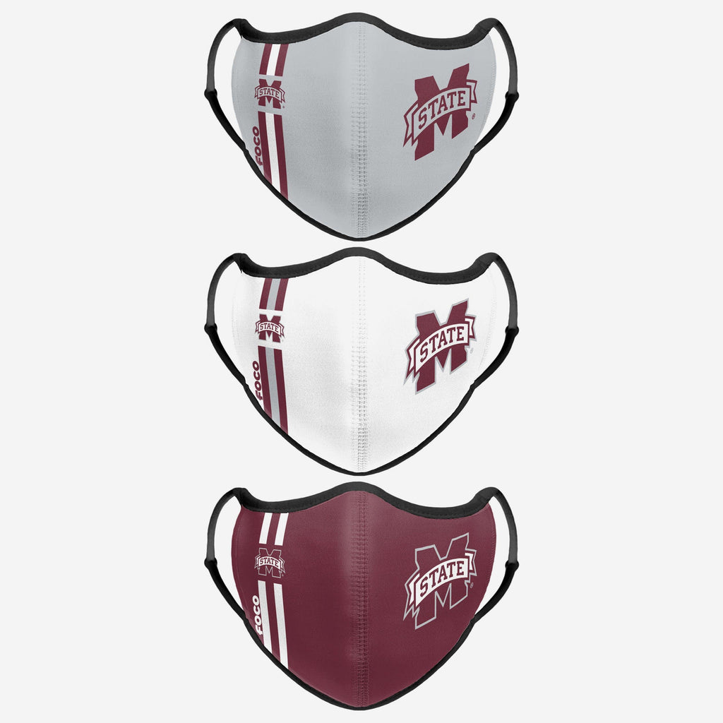 Mississippi State Bulldogs Sport 3 Pack Face Cover FOCO - FOCO.com