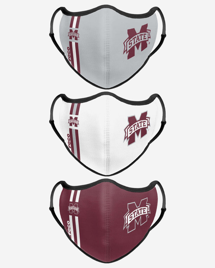 Mississippi State Bulldogs Sport 3 Pack Face Cover FOCO - FOCO.com