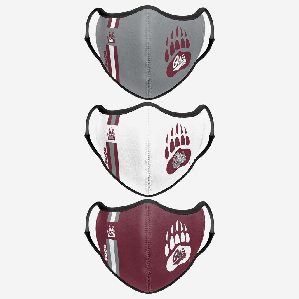 Montana Grizzlies Sport 3 Pack Face Cover FOCO - FOCO.com