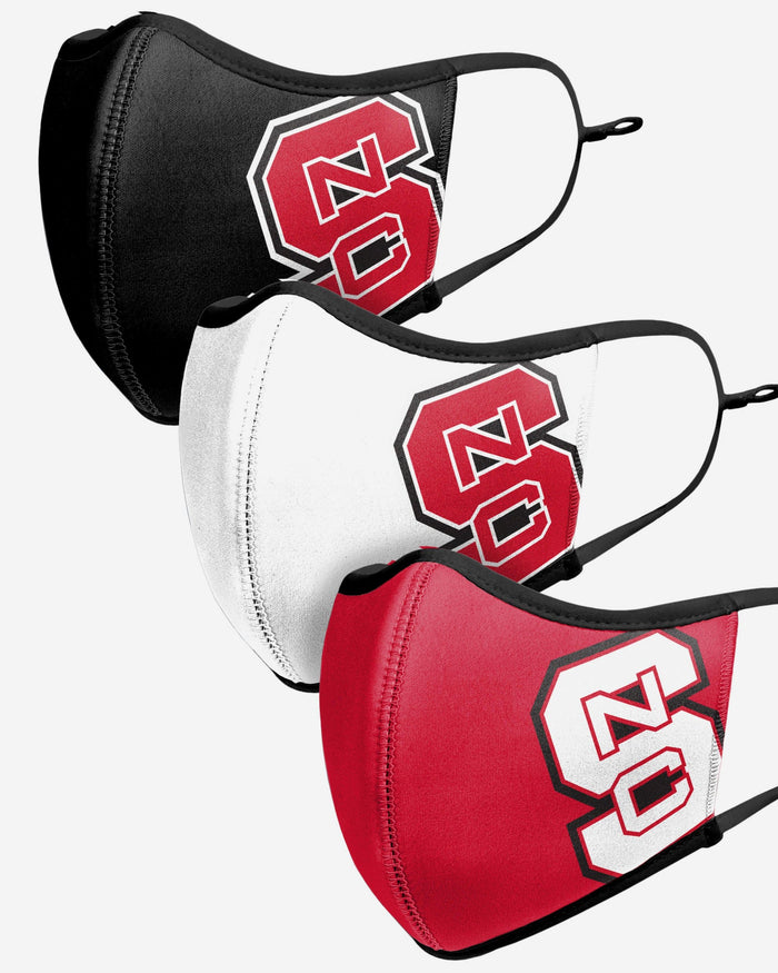 NC State Wolfpack Sport 3 Pack Face Cover FOCO - FOCO.com