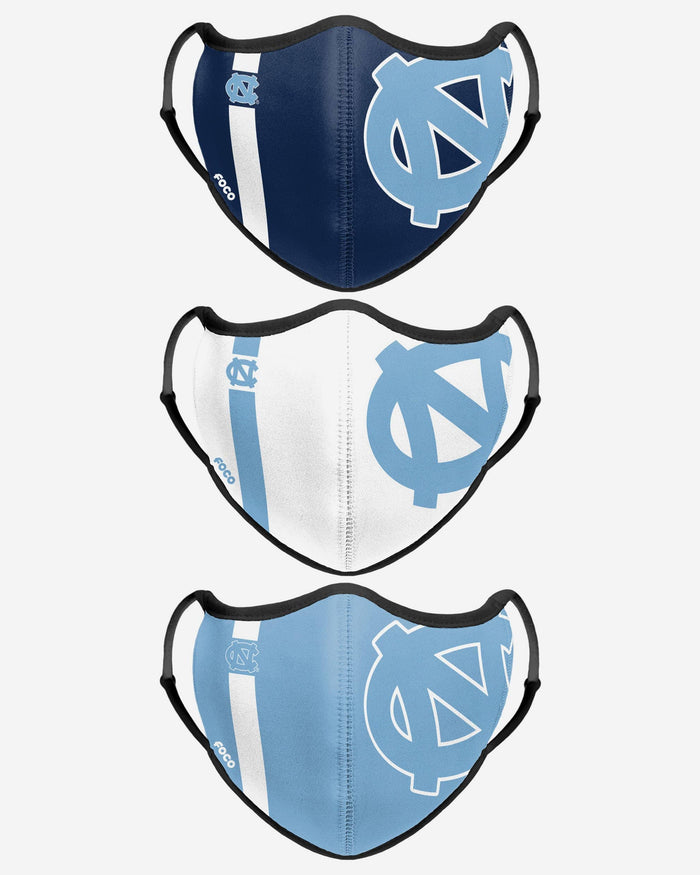 North Carolina Tar Heels Sport 3 Pack Face Cover FOCO - FOCO.com