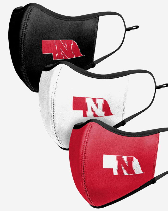 Nebraska Cornhuskers Sport 3 Pack Face Cover FOCO - FOCO.com