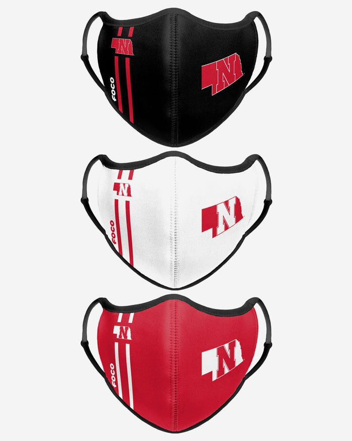 Nebraska Cornhuskers Sport 3 Pack Face Cover FOCO - FOCO.com