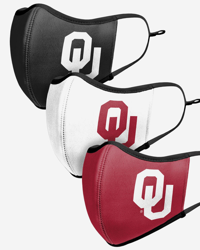 Oklahoma Sooners Sport 3 Pack Face Cover FOCO - FOCO.com