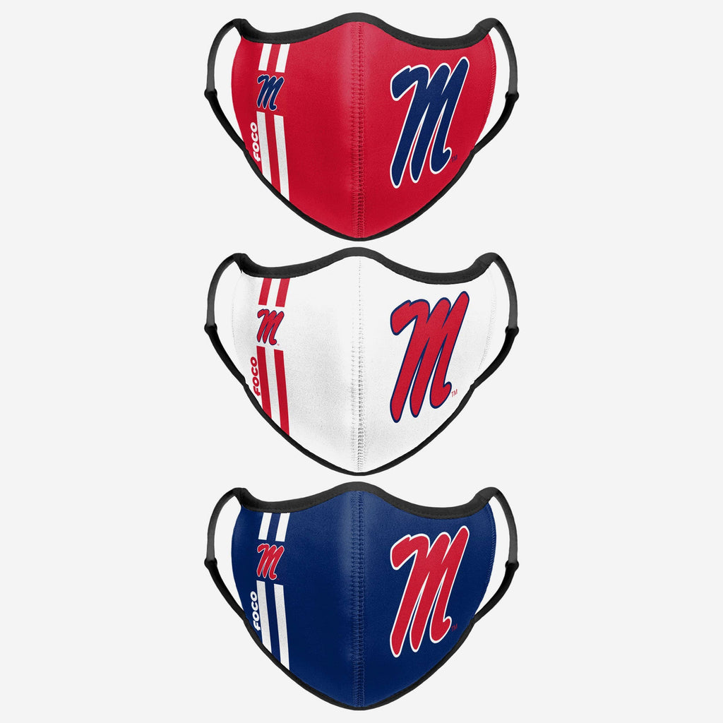 Ole Miss Rebels Sport 3 Pack Face Cover FOCO - FOCO.com