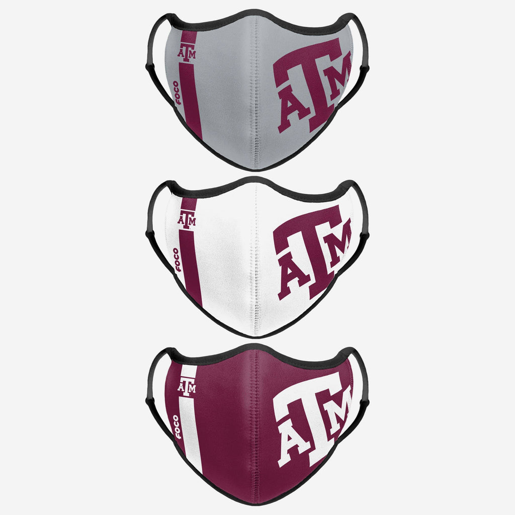 Texas A&M Aggies Sport 3 Pack Face Cover FOCO - FOCO.com