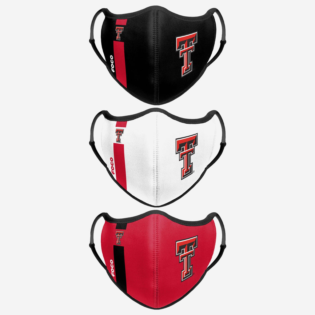 Texas Tech Red Raiders Sport 3 Pack Face Cover FOCO - FOCO.com