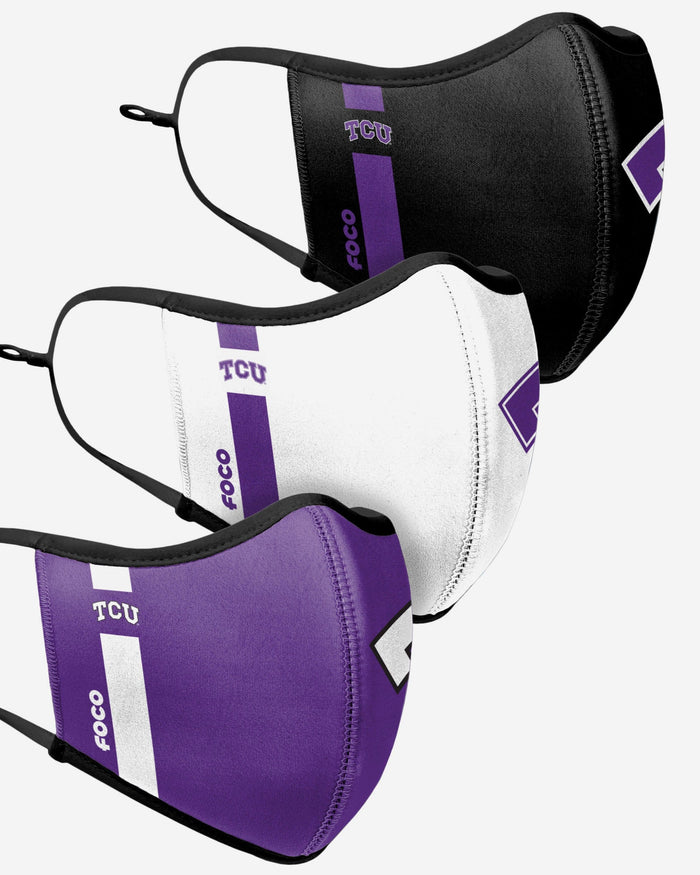 TCU Horned Frogs Sport 3 Pack Face Cover FOCO - FOCO.com