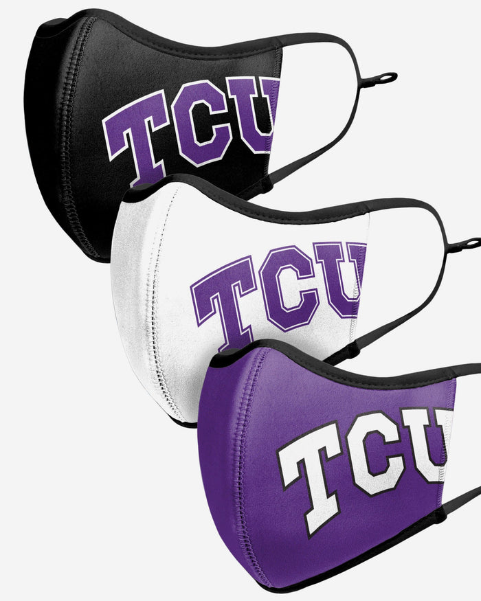 TCU Horned Frogs Sport 3 Pack Face Cover FOCO - FOCO.com