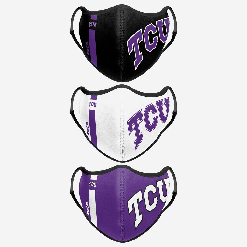 TCU Horned Frogs Sport 3 Pack Face Cover FOCO - FOCO.com