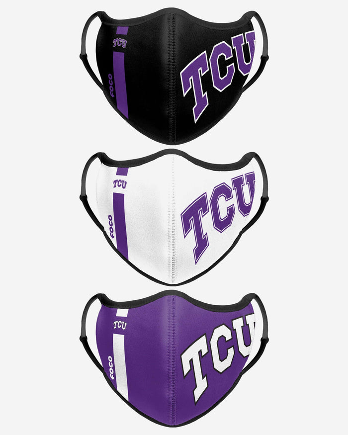 TCU Horned Frogs Sport 3 Pack Face Cover FOCO - FOCO.com