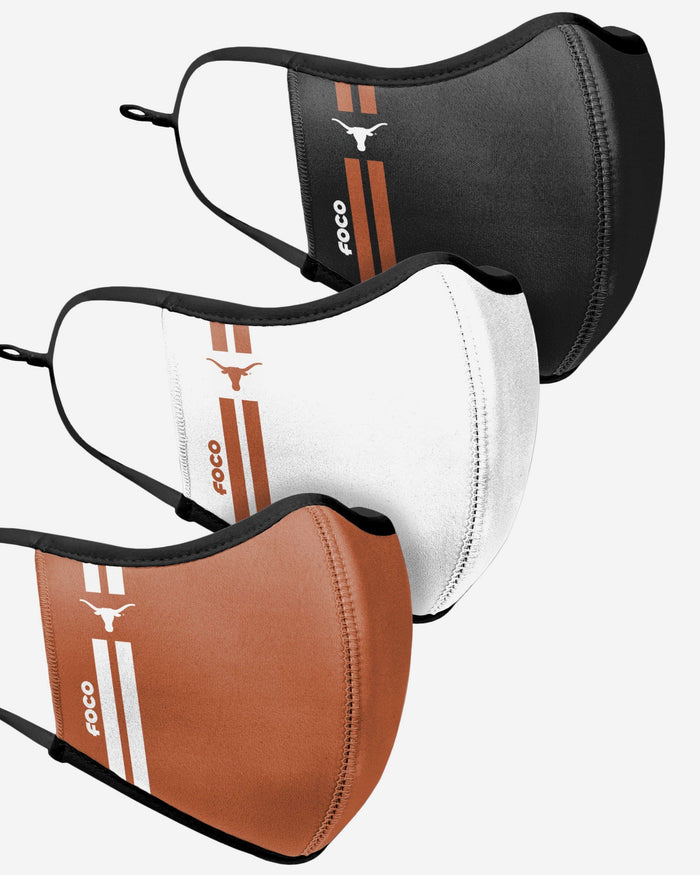 Texas Longhorns Sport 3 Pack Face Cover FOCO - FOCO.com