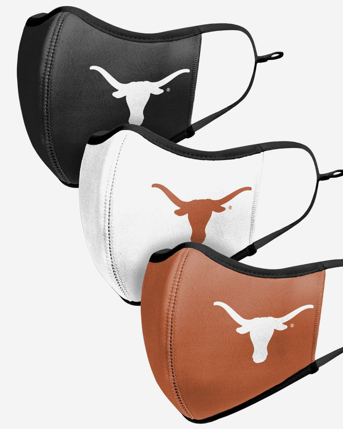 Texas Longhorns Sport 3 Pack Face Cover FOCO - FOCO.com