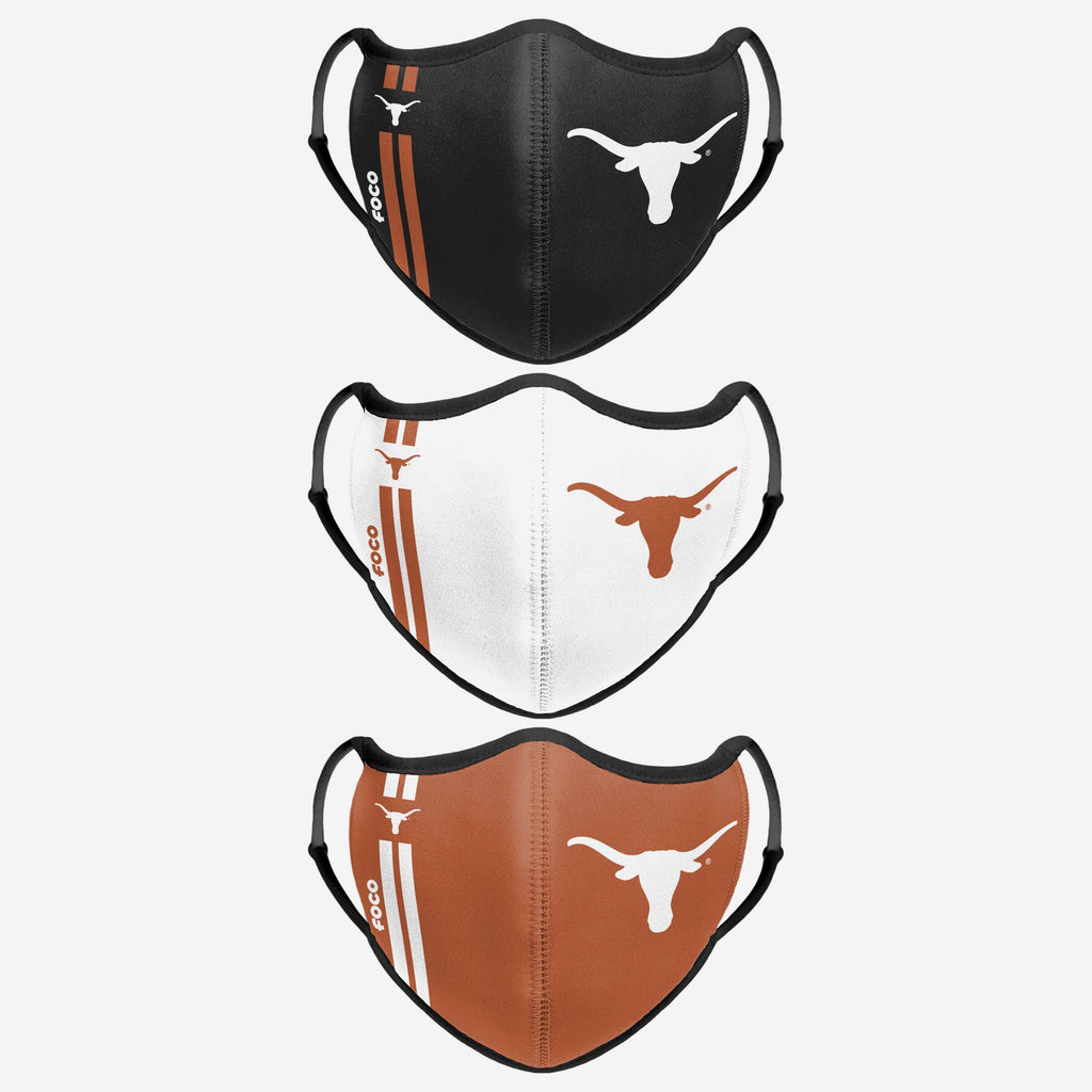 Texas Longhorns Sport 3 Pack Face Cover FOCO - FOCO.com