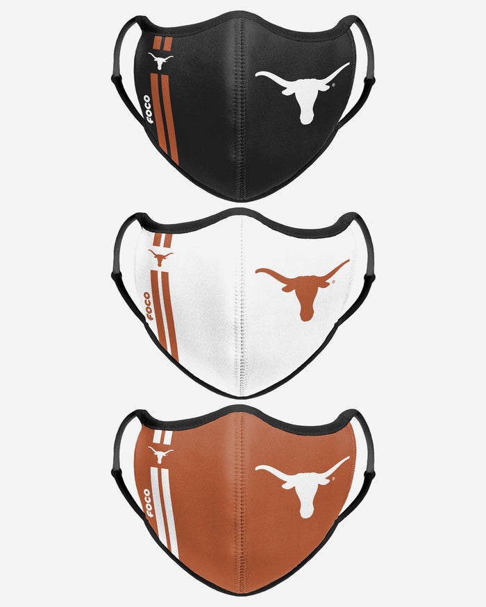 Texas Longhorns Sport 3 Pack Face Cover FOCO - FOCO.com