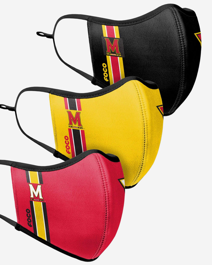 Maryland Terrapins Sport 3 Pack Face Cover FOCO - FOCO.com