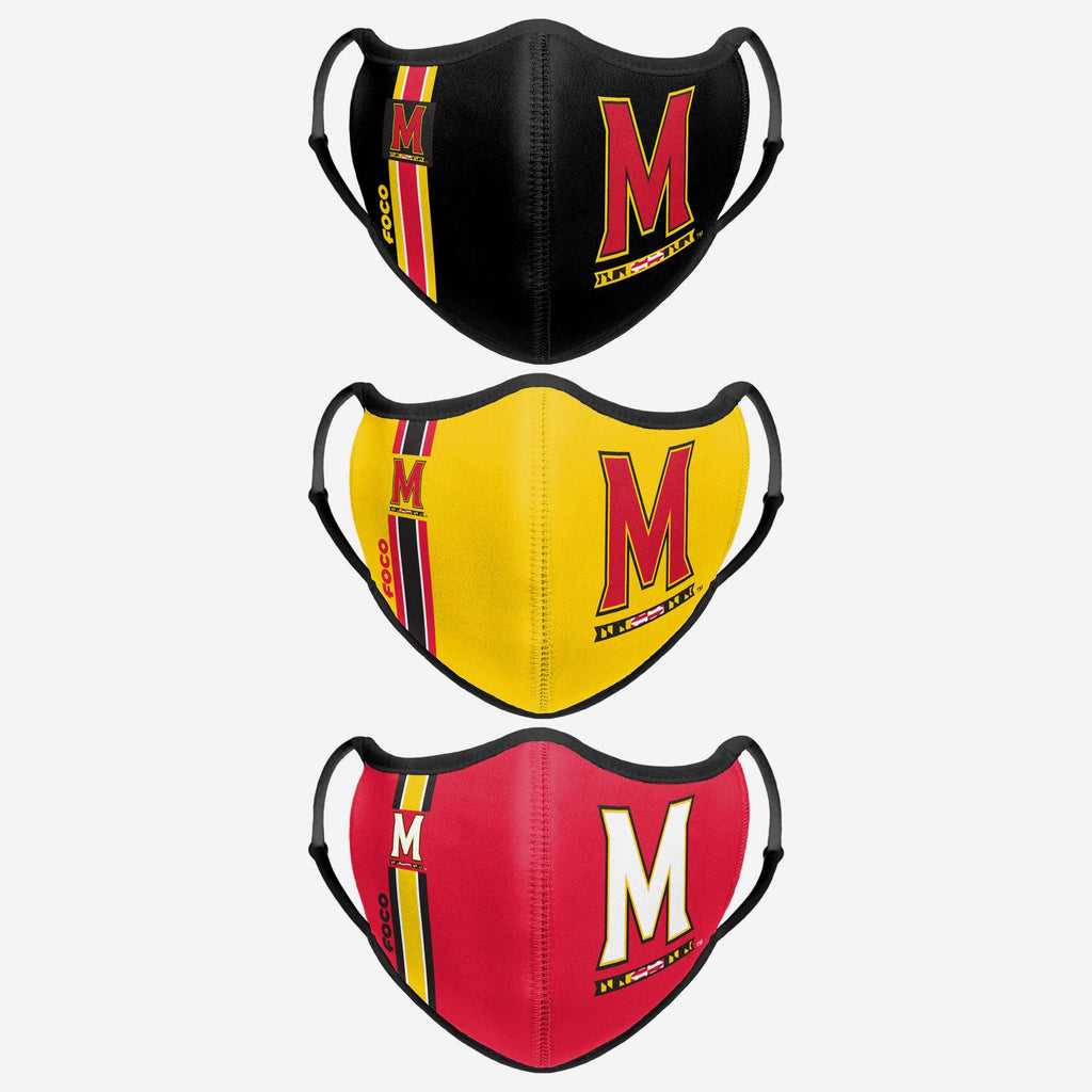 Maryland Terrapins Sport 3 Pack Face Cover FOCO - FOCO.com