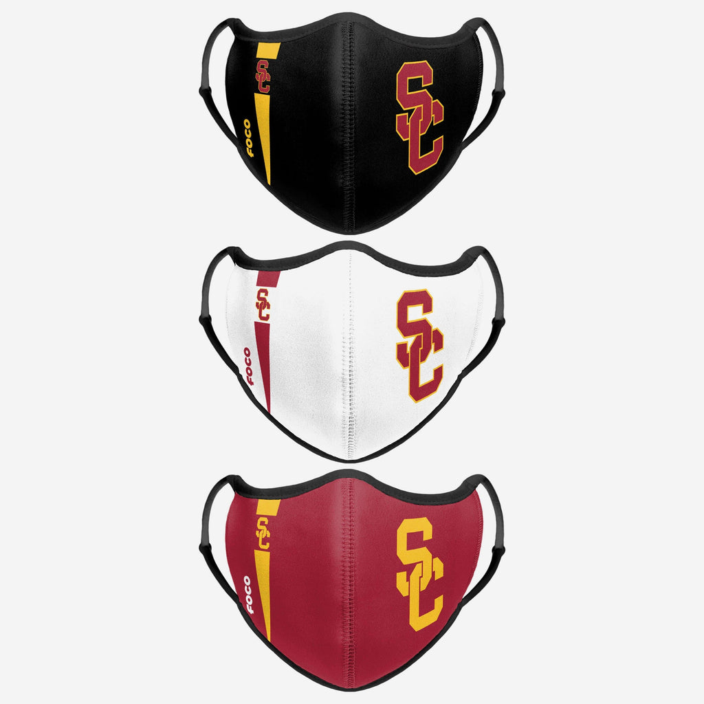 USC Trojans Sport 3 Pack Face Cover FOCO - FOCO.com