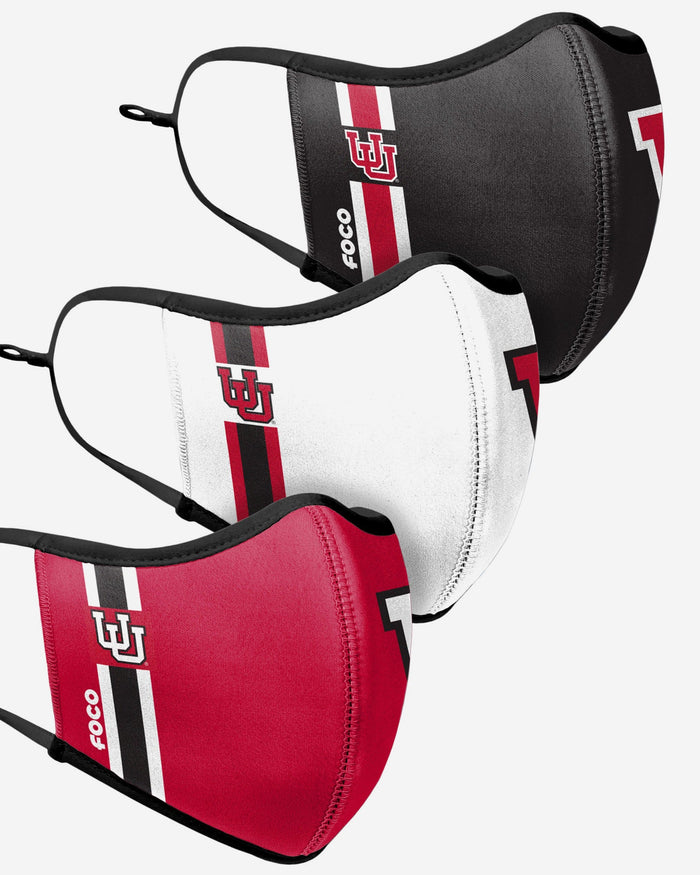 Utah Utes Sport 3 Pack Face Cover FOCO - FOCO.com