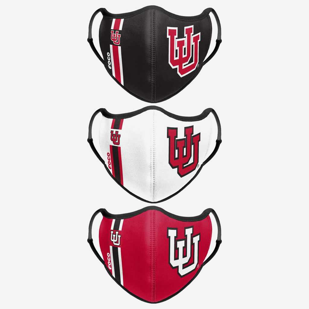 Utah Utes Sport 3 Pack Face Cover FOCO - FOCO.com