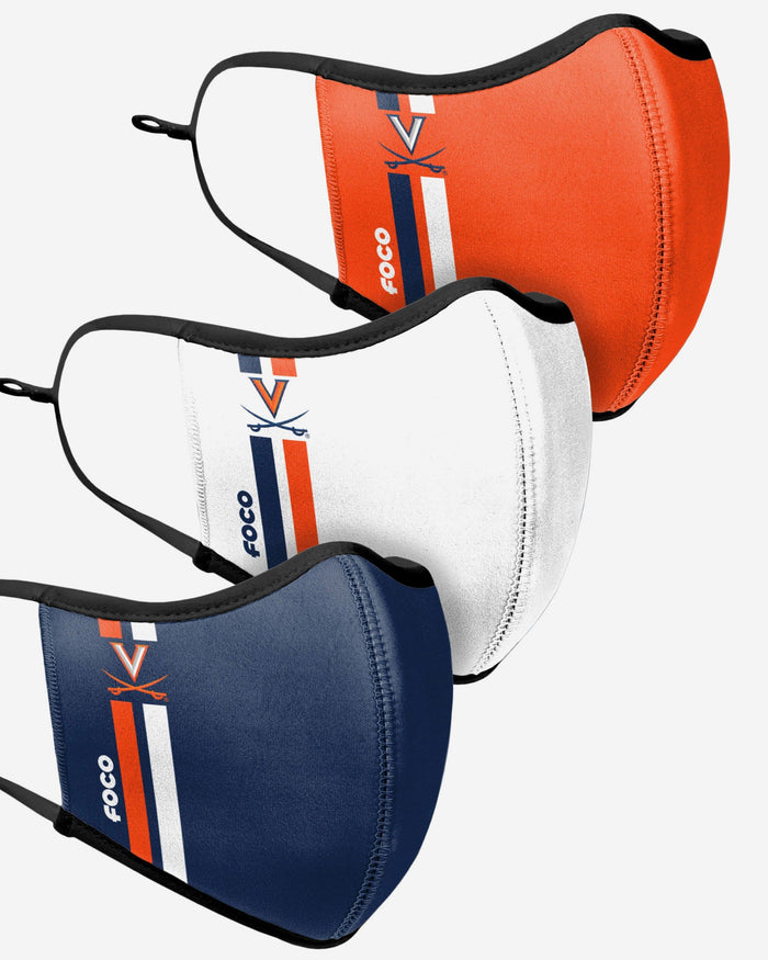 Virginia Cavaliers Sport 3 Pack Face Cover FOCO - FOCO.com