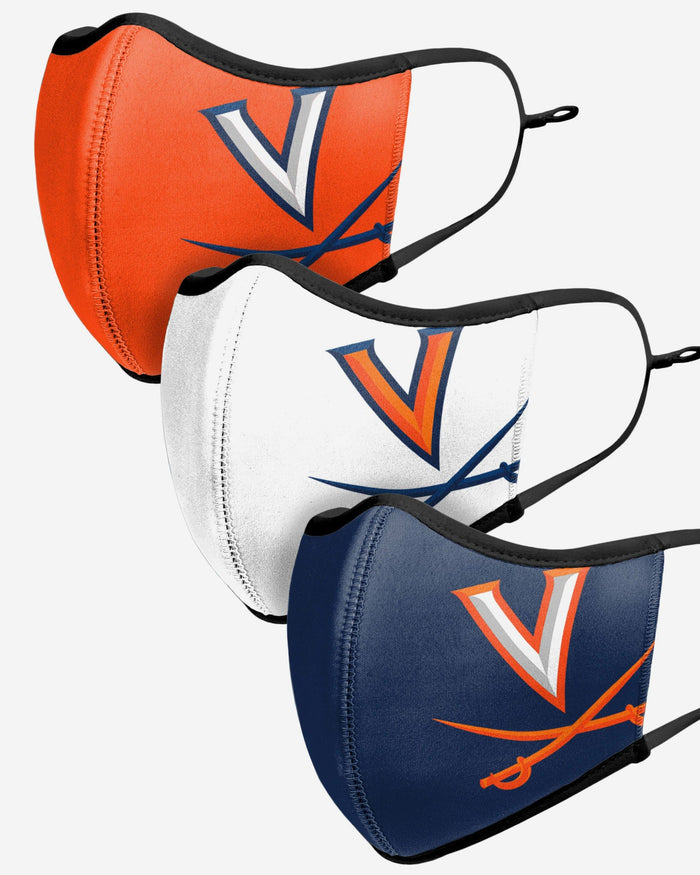 Virginia Cavaliers Sport 3 Pack Face Cover FOCO - FOCO.com