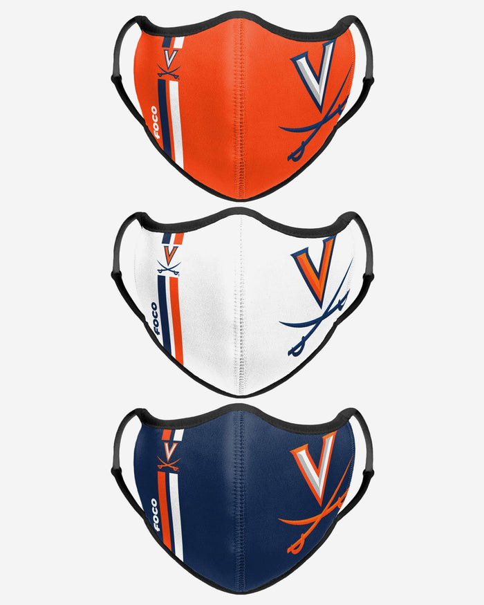 Virginia Cavaliers Sport 3 Pack Face Cover FOCO - FOCO.com