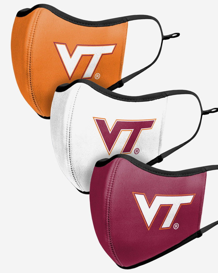 Virginia Tech Hokies Sport 3 Pack Face Cover FOCO - FOCO.com