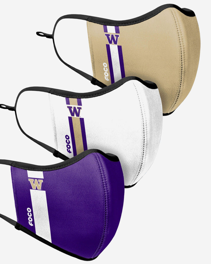 Washington Huskies Sport 3 Pack Face Cover FOCO - FOCO.com