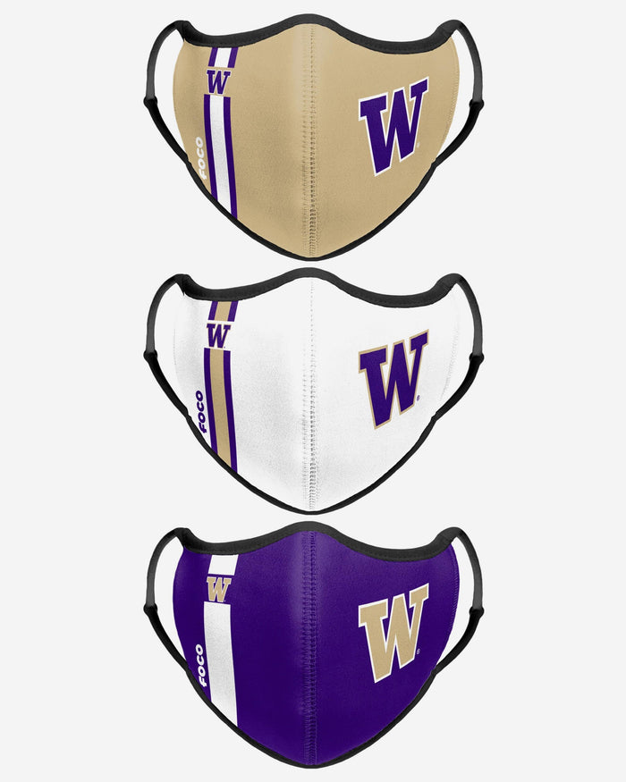 Washington Huskies Sport 3 Pack Face Cover FOCO - FOCO.com