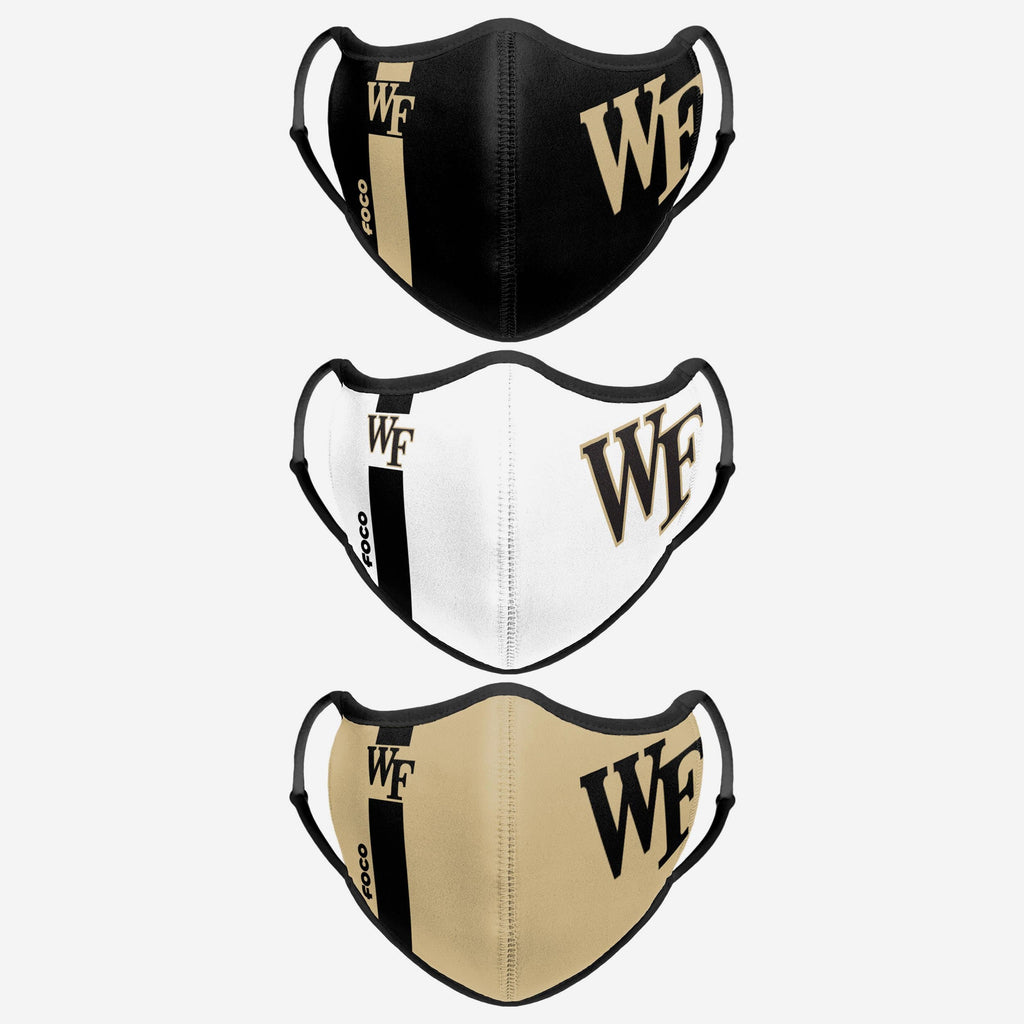 Wake Forest Demon Deacons Sport 3 Pack Face Cover FOCO - FOCO.com