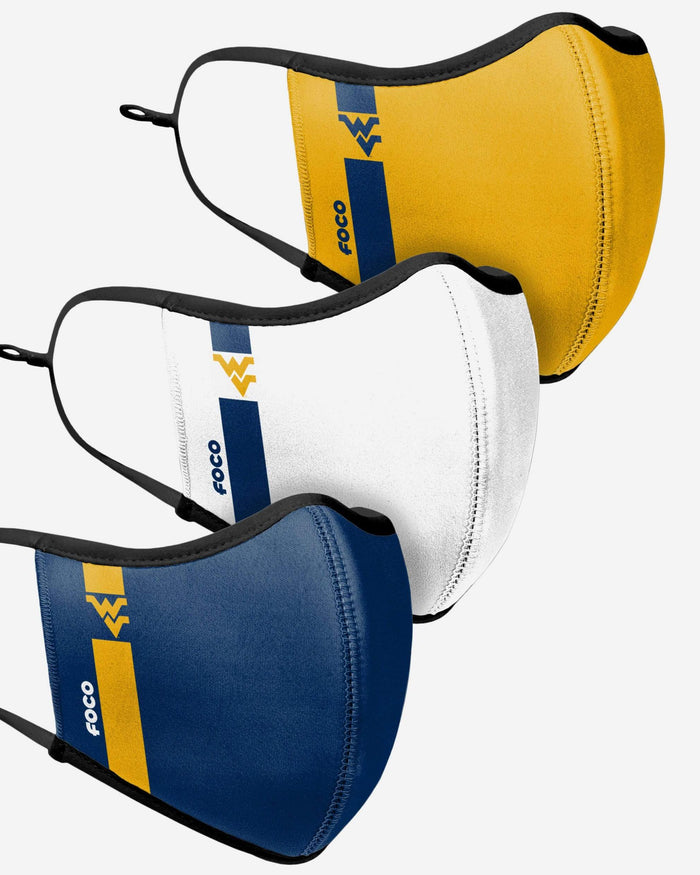 West Virginia Mountaineers Sport 3 Pack Face Cover FOCO - FOCO.com