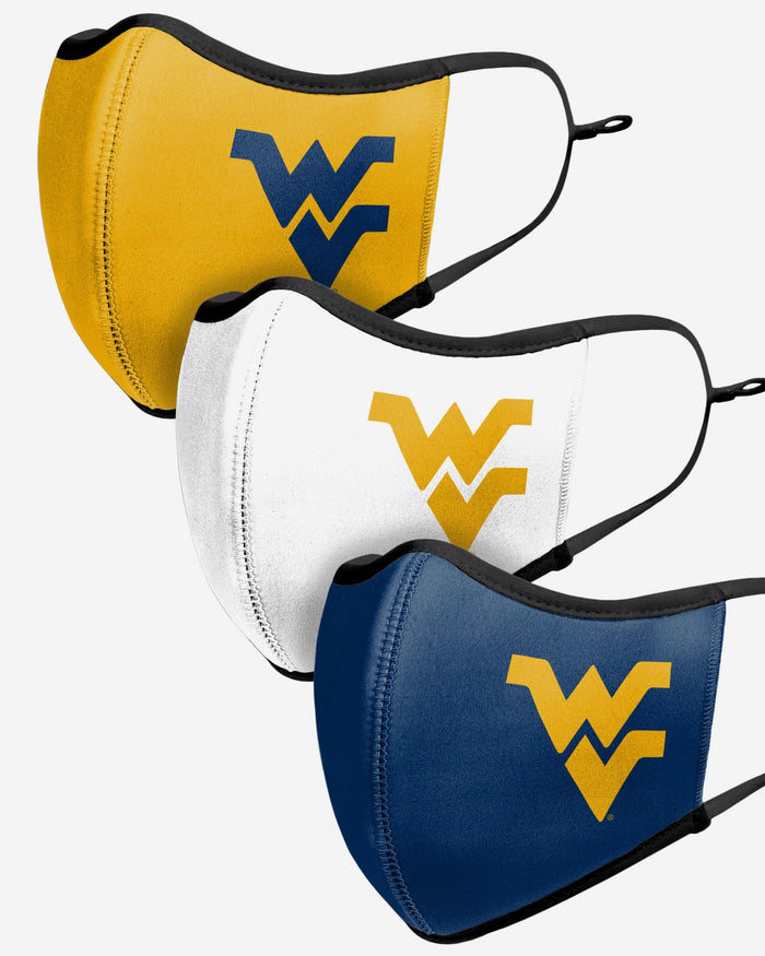 West Virginia Mountaineers Sport 3 Pack Face Cover FOCO - FOCO.com