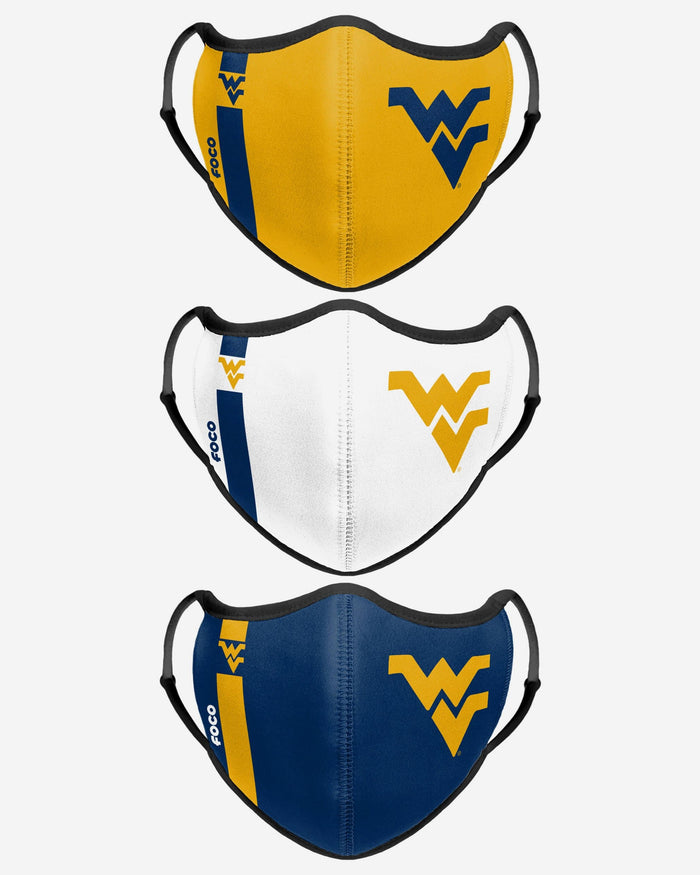 West Virginia Mountaineers Sport 3 Pack Face Cover FOCO - FOCO.com