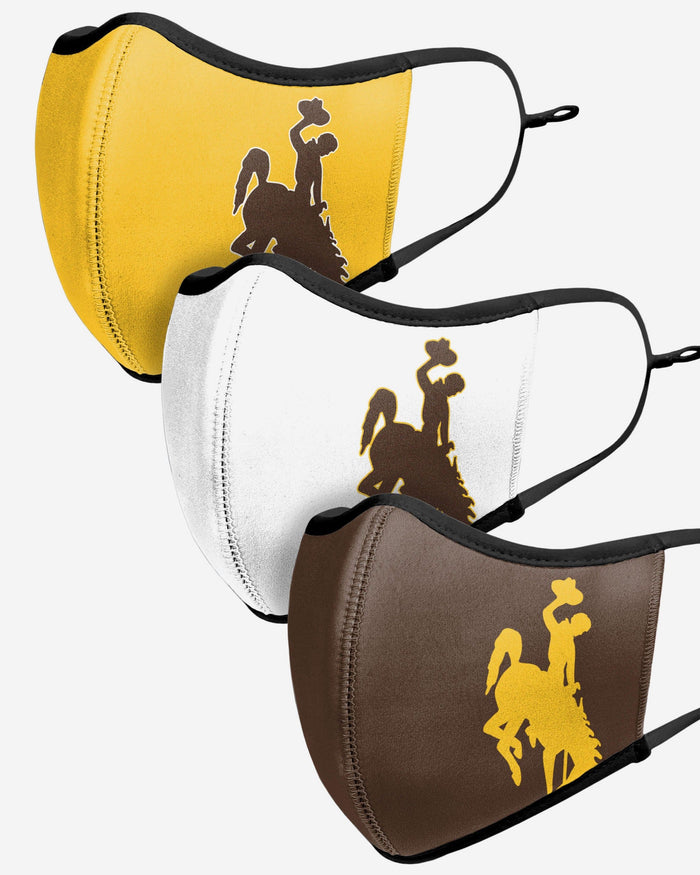 Wyoming Cowboys Sport 3 Pack Face Cover FOCO - FOCO.com